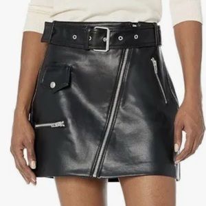 Blank NYC black leather belted skirt
